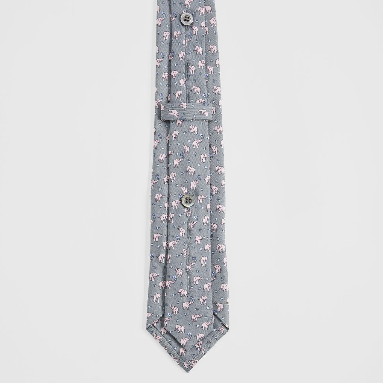 Button Down Gray Elephant Necktie