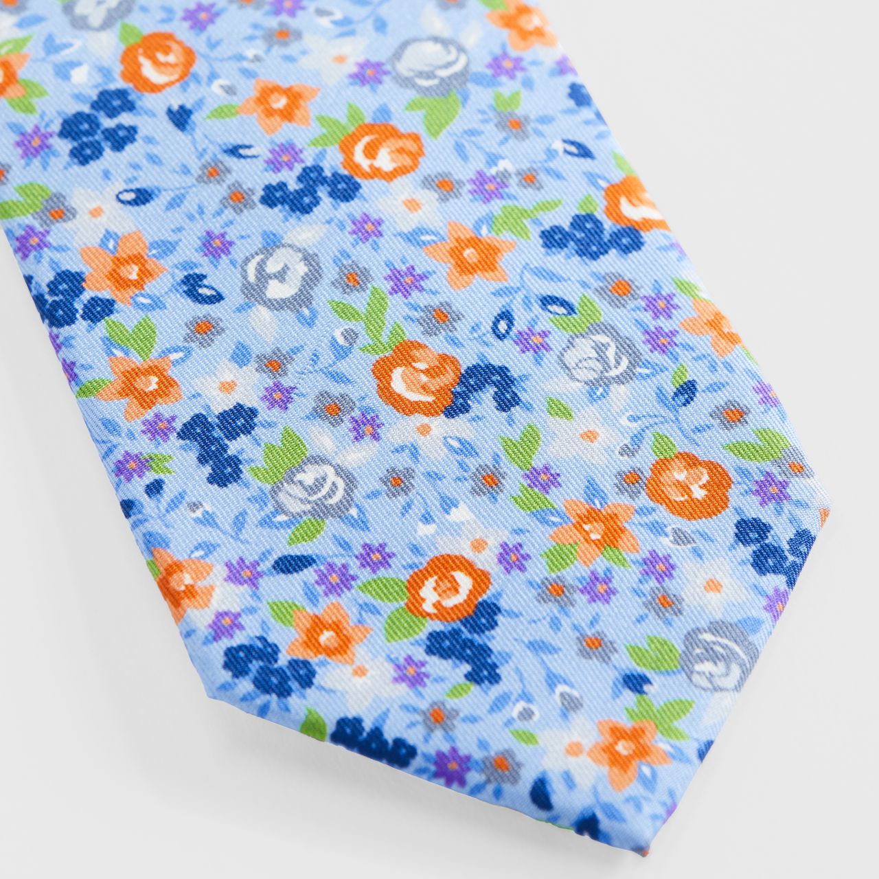 Light Blue Flower Necktie